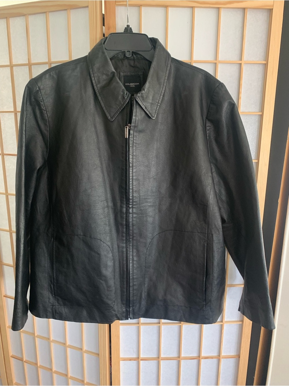 Colebrook & Co. black leather jacket xxl